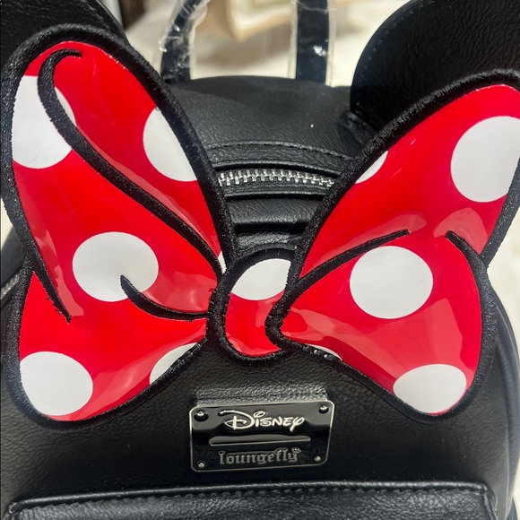 Disney Black Backpack with Red Polka Dot Bow - Picture 3 of 5